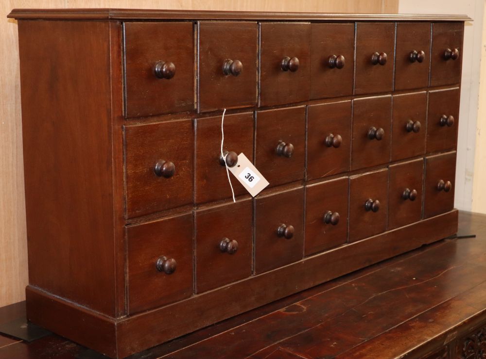 A Victorian style 21 drawer apothecary chest, W.106cm, D.26cm, H.52cm